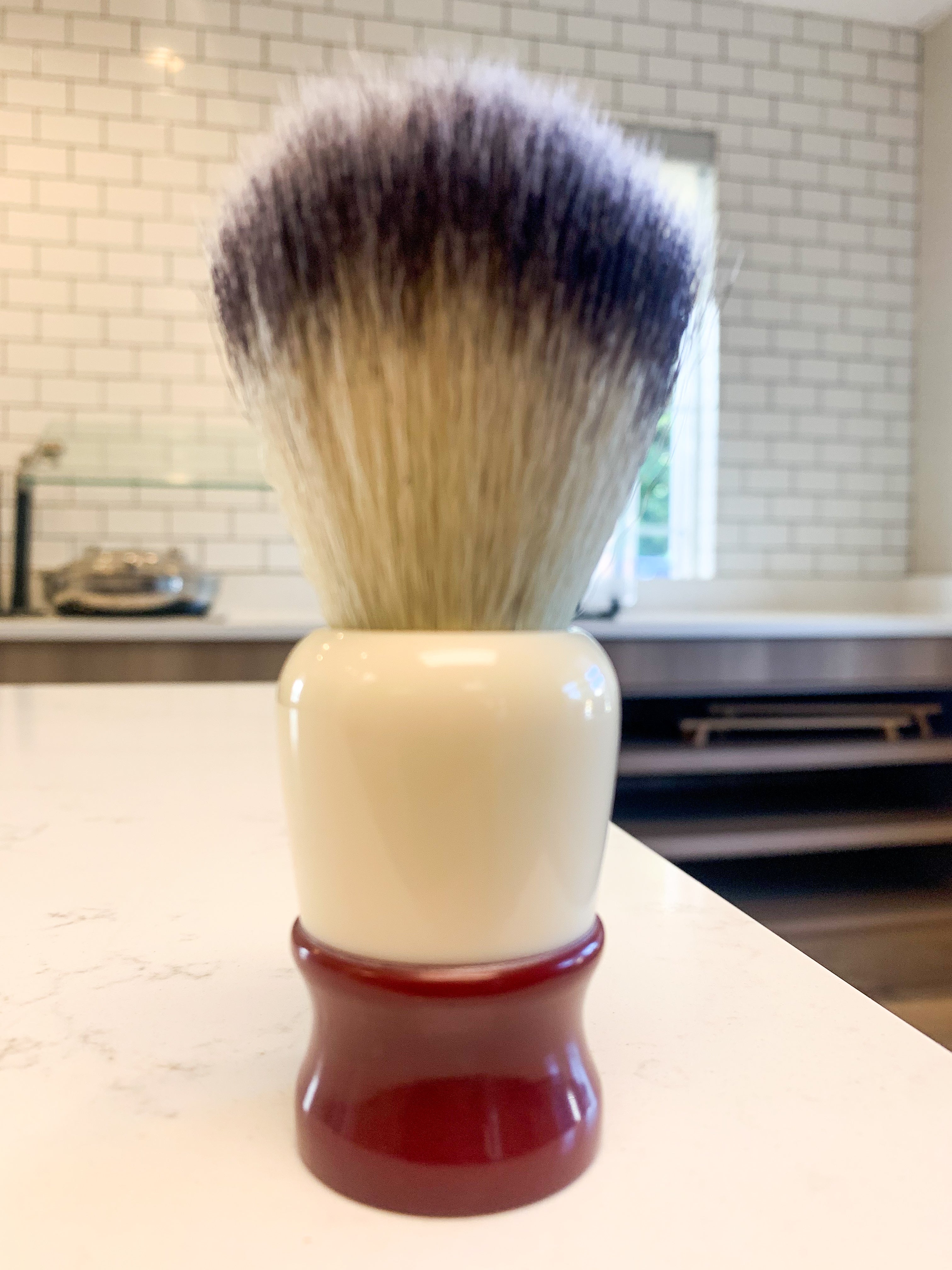 fine shave brush candy apple red