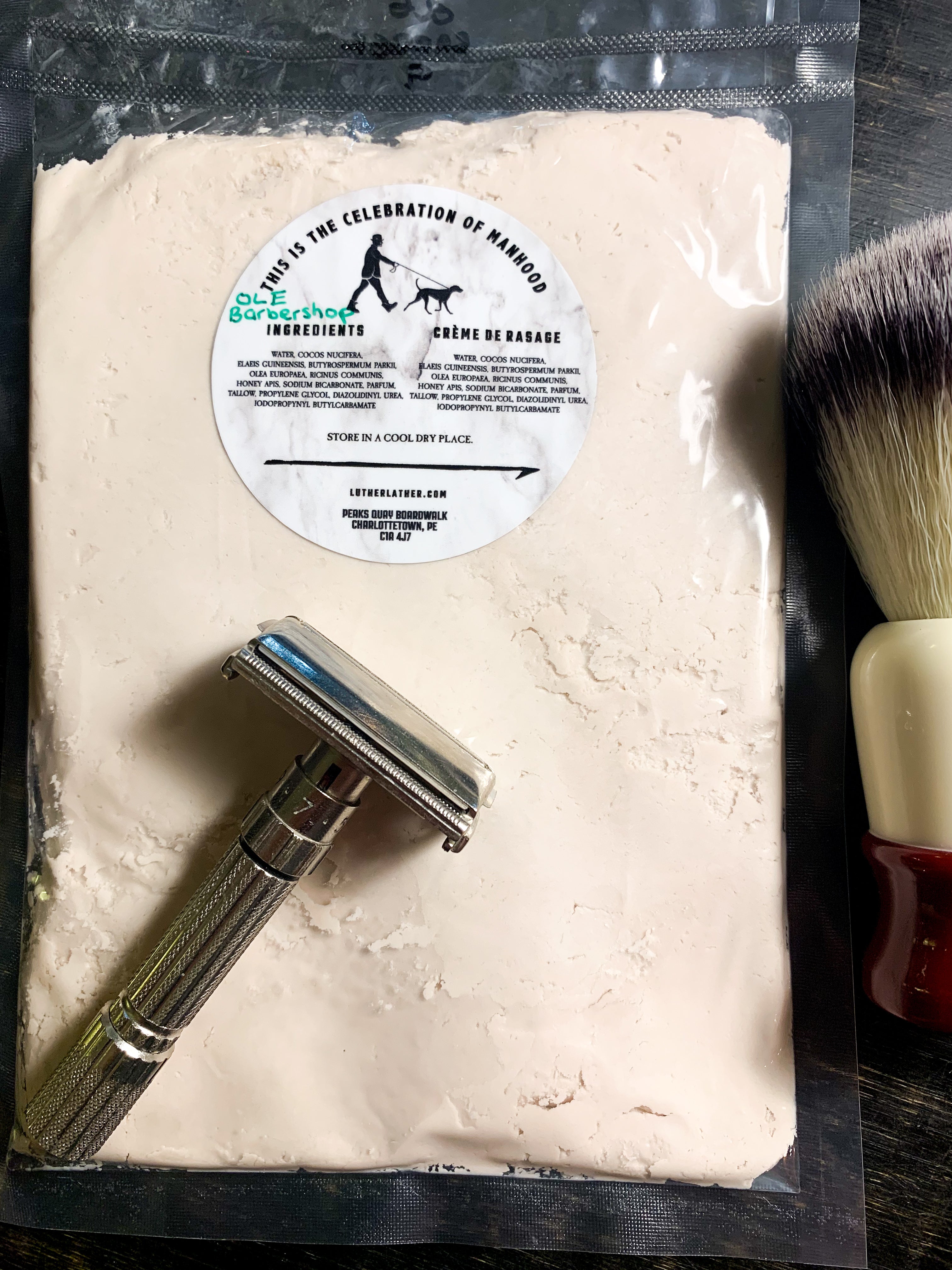 refill bladder with shave cream