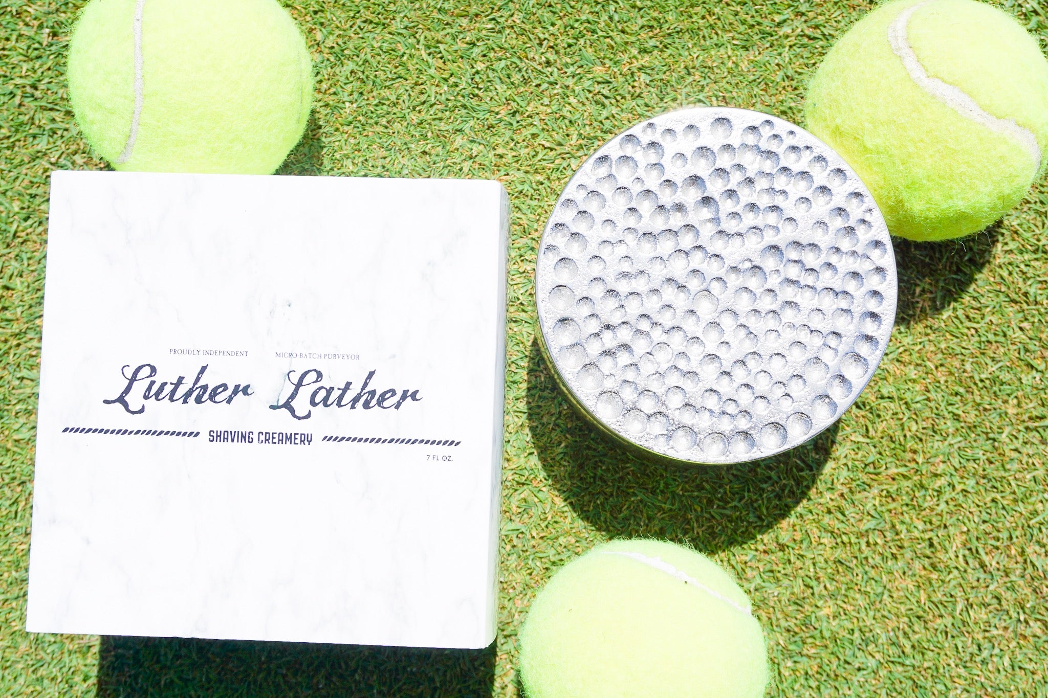lawn tennis court with luxury shave cream well groomed